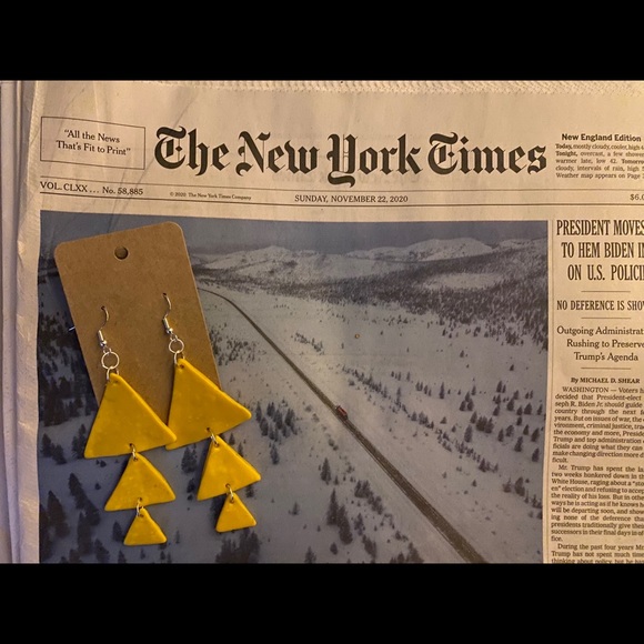 Handmade Reverse Pine Series 1, Clay Earrings - Picture 2 of 7